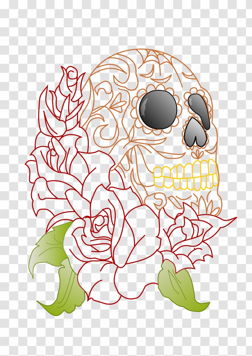Calavera Rose Skull Clip Art - Watercolor - Mexican Roses Cliparts ...