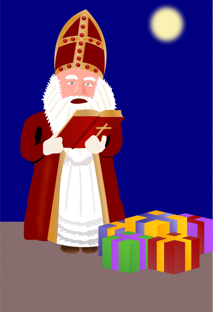 Santa Claus Sinterklaas Christmas Gift Clip Art - Saint Nicholas Transparent PNG