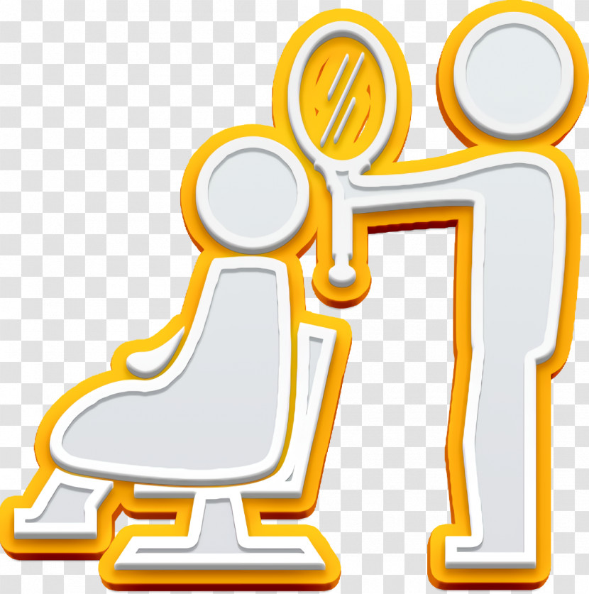 People Icon Hair Salon Icon Hairdresser Showing A Mirror To The Client Icon Transparent PNG