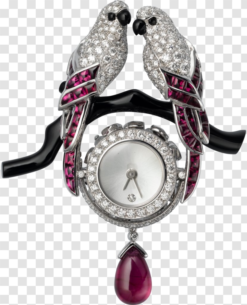 Jewellery Cartier Brooch Watch Ruby Transparent PNG