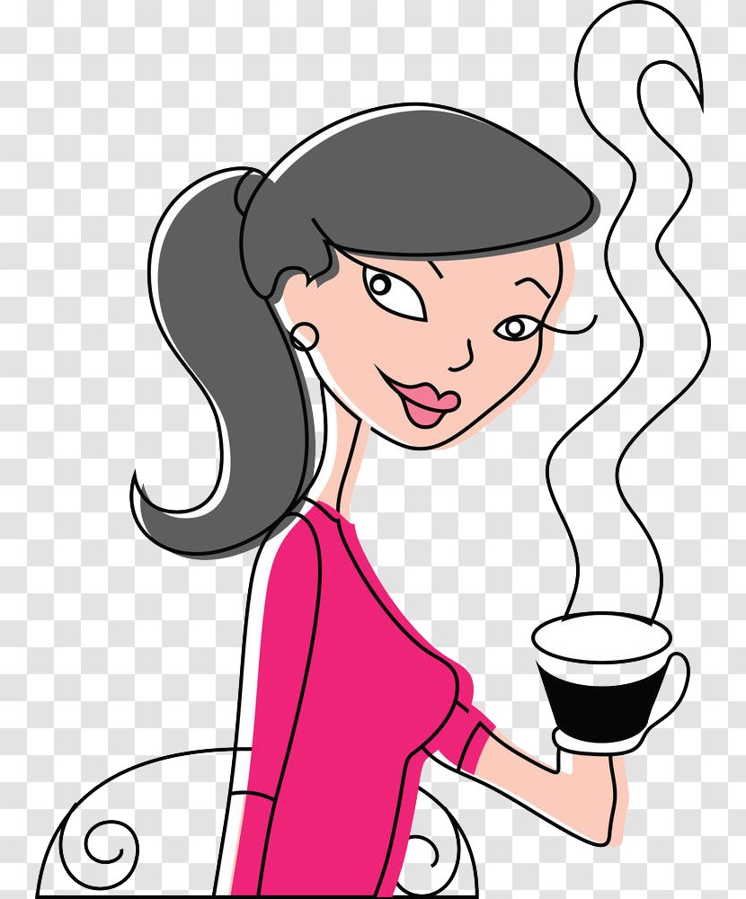 Coffee Tea Cafe Drink - Heart - A Woman With Hot Transparent PNG