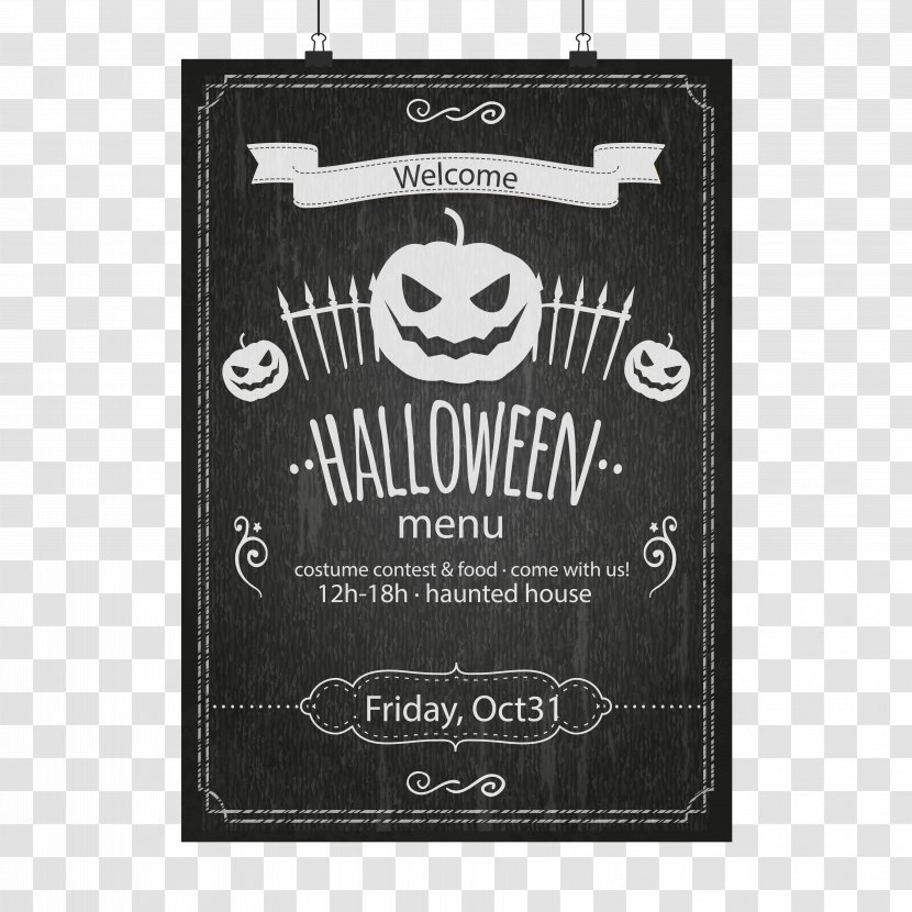 Halloween Party Poster - Day Of The Dead - Vector Menu Design Transparent PNG
