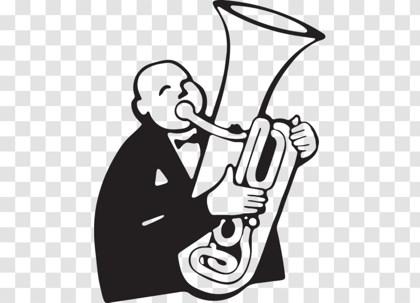 Tuba Player Drawing Clip Art Cartoon - Mellophone - Clipart Transparent PNG