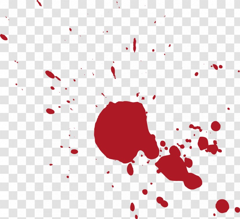 Red Blood Watercolor Painting Ink - Cartoon - Material Transparent PNG
