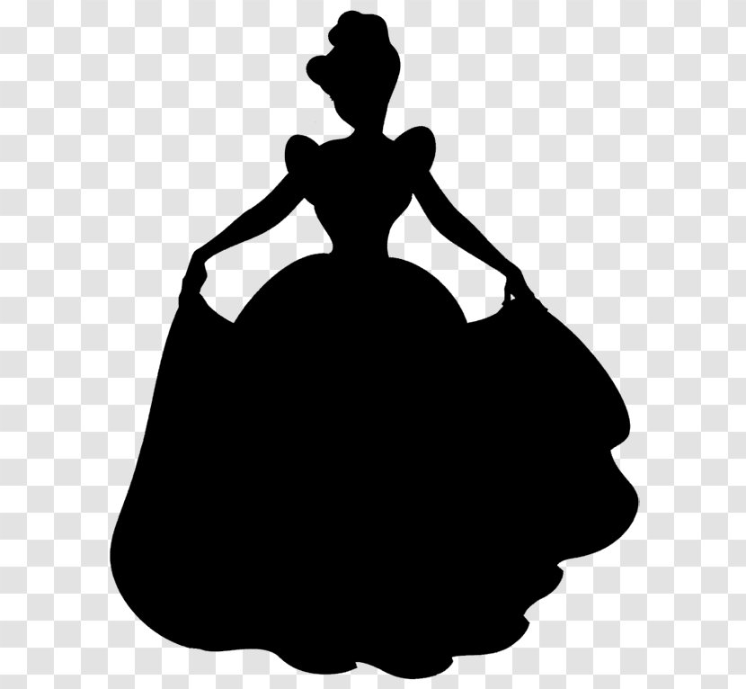 Belle Silhouette Disney Princess Cinderella Art - Blackandwhite Transparent PNG