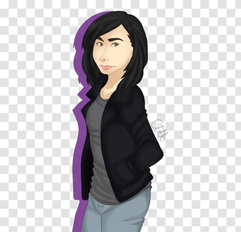 Black Hair Jacket Purple Brown - Silhouette Transparent PNG