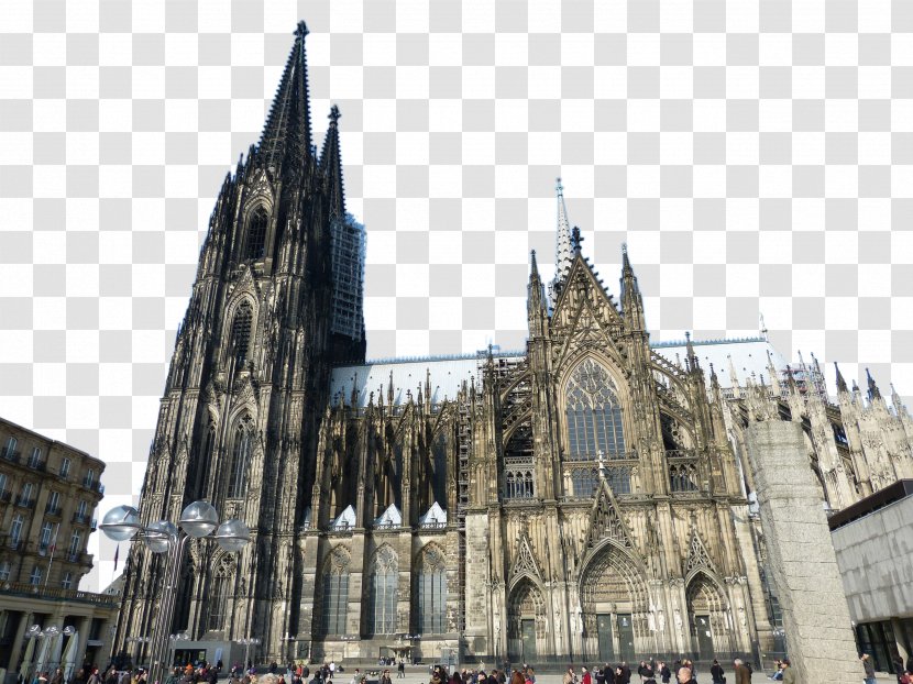 Cologne Cathedral Travel Tourism Tourist Attraction - Medieval Architecture - Panorama Transparent PNG