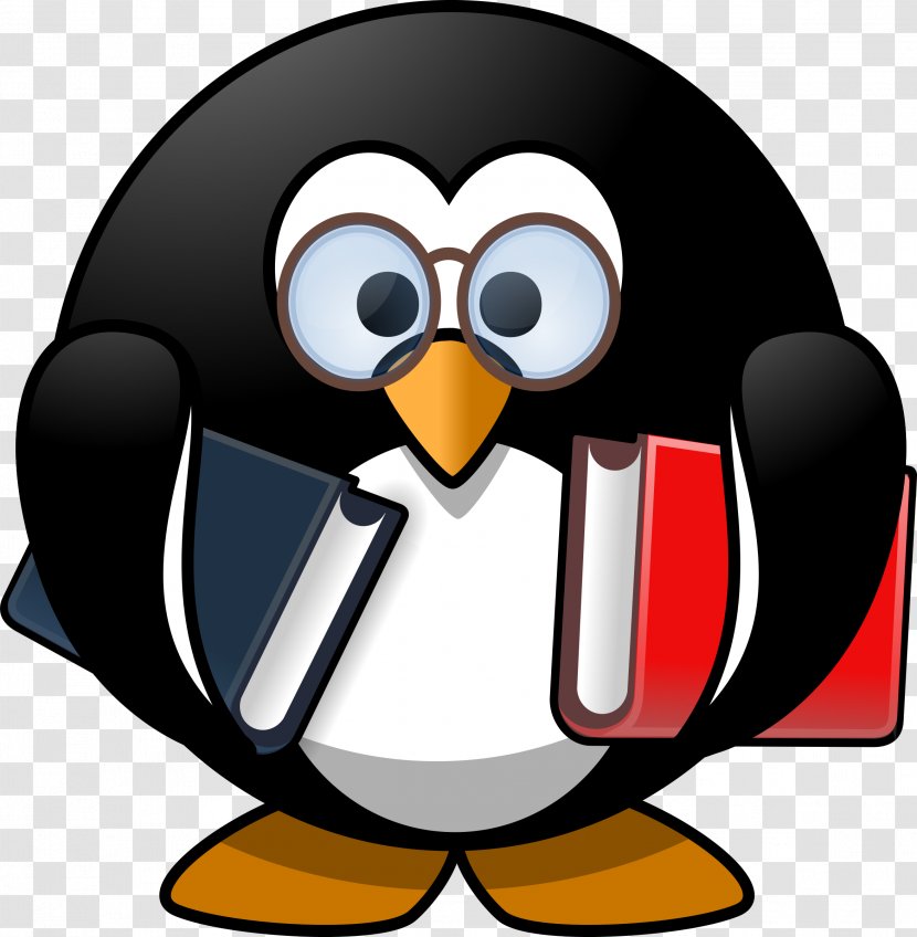 Penguin Reading Book Discussion Club Clip Art - Bird - Worm Cliparts Transparent PNG