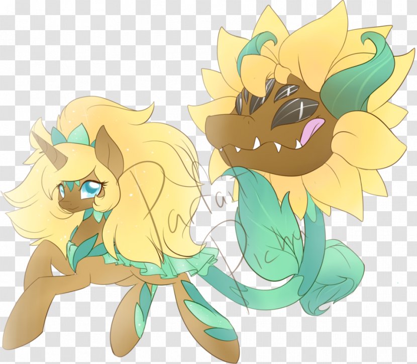 Horse Carnivora Tail Legendary Creature - Tree - Sunflower Plant Transparent PNG