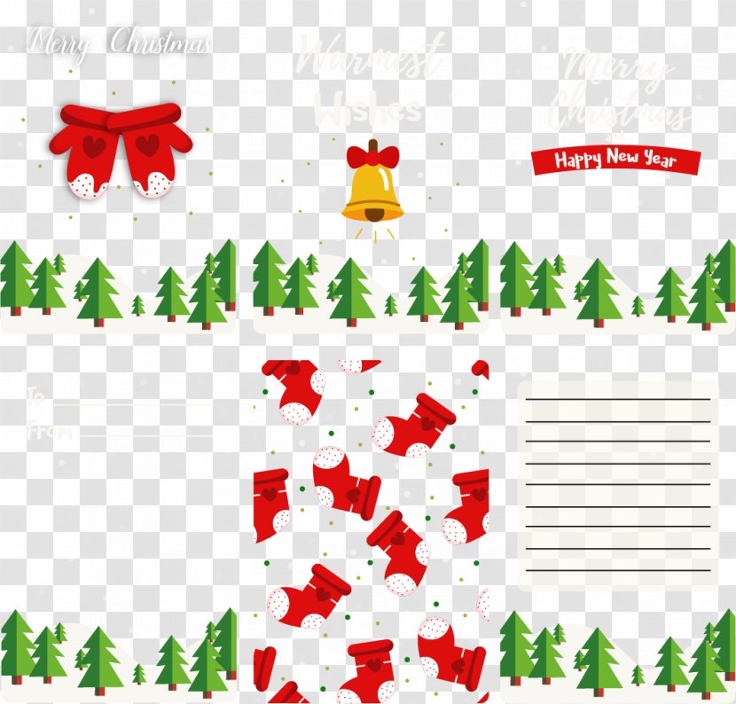 Paper Christmas Card Tree - Border - Red Stationery Transparent PNG