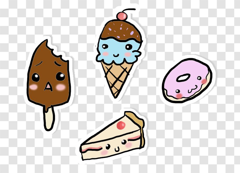 Ice Cream Cones Sticker Kavaii Clip Art - Watercolor - STICKERS Transparent PNG