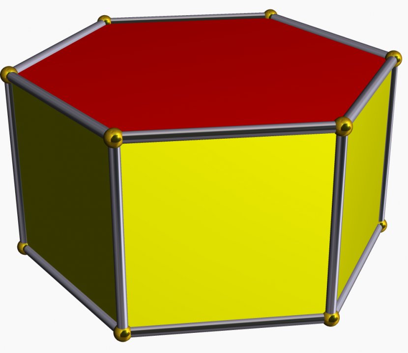 Hexagonal Prism Uniform Polyhedron - Base - Hexagon Transparent PNG