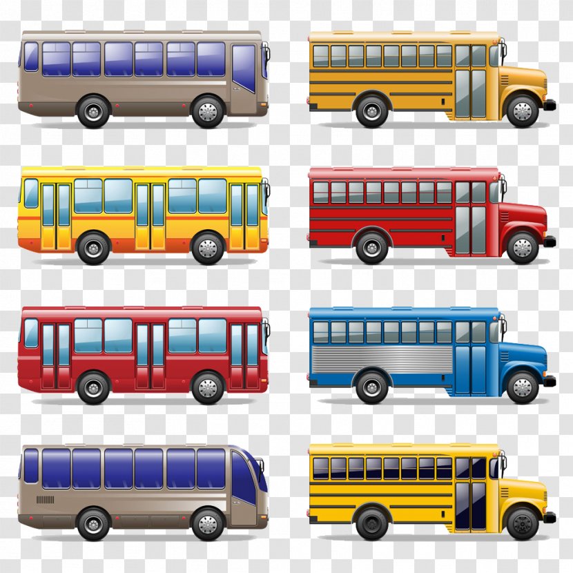 Bus Cartoon - Model Car - Hand-drawn Transparent PNG