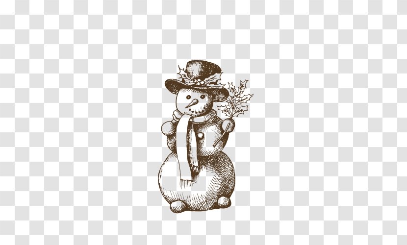 Christmas Snowman Drawing Transparent PNG