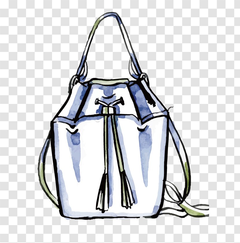Tote Bag Handbag Icon - Watercolor Painting - Vector Bucket Transparent PNG