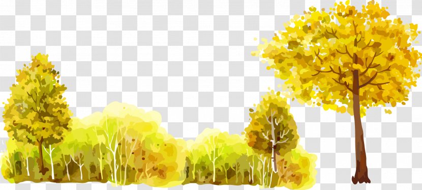 Tree Forest Oil Painting - Flower - Tree-painting Cartoon Trees Transparent PNG