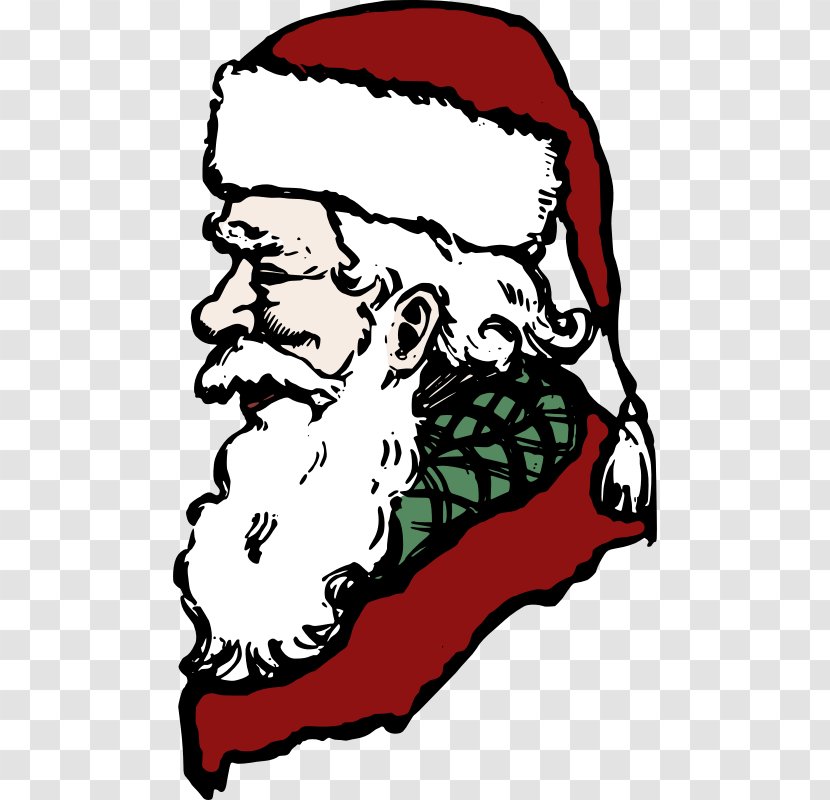 Santa Claus Drawing Clip Art - Black And White - Cliparts Transparent PNG