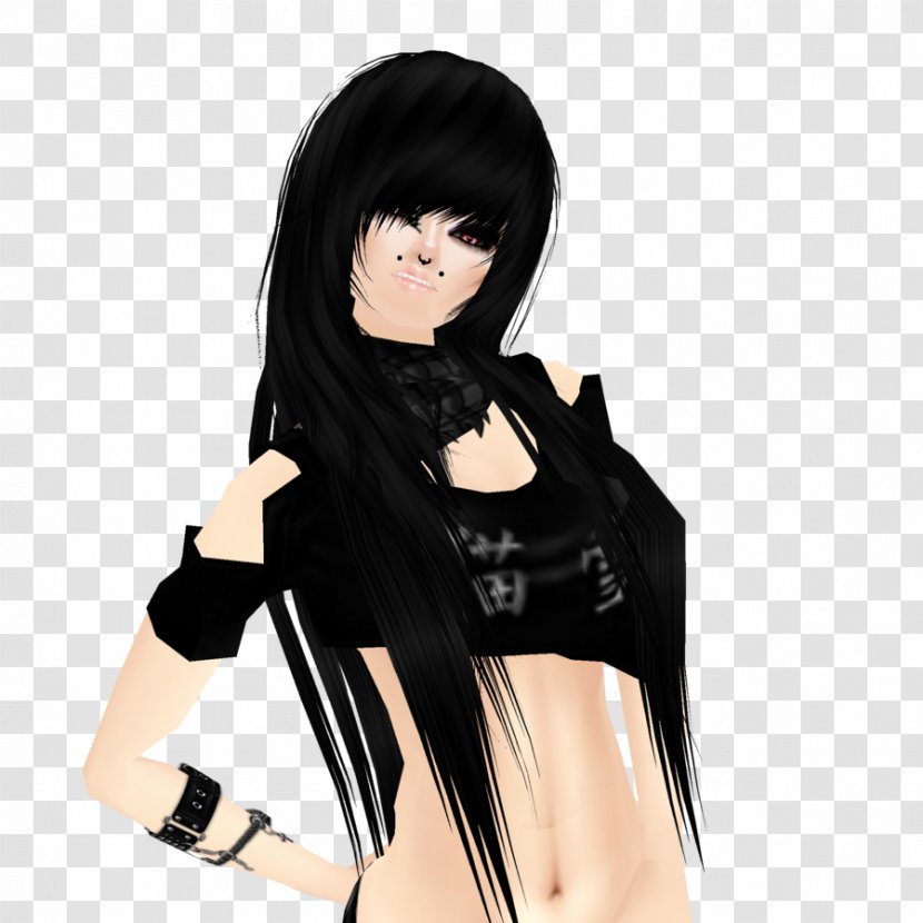 Black Hair Coloring Brown Wig - Silhouette Transparent PNG