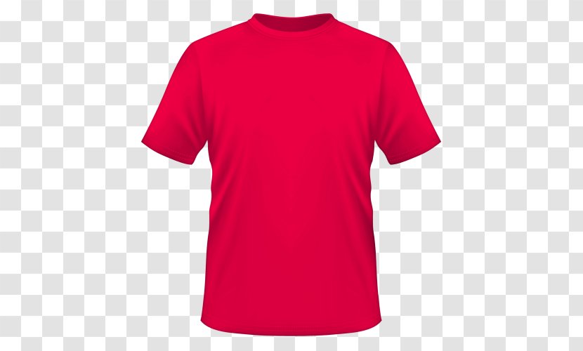 T-shirt Pink Crew Neck Clothing Sleeve - Red Transparent PNG