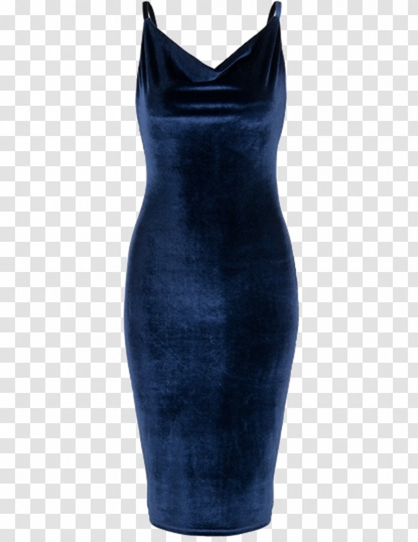 Cobalt Blue Velvet Cocktail Dress Transparent PNG