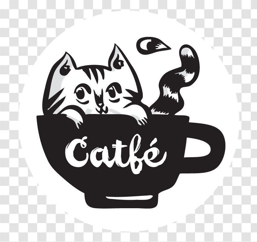 Cat Café Whiskers Cafe Catfe - Creative Logo Transparent PNG