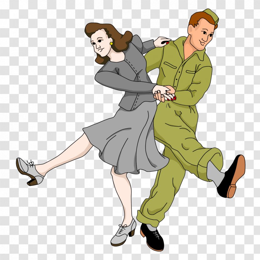 West Coast Swing Ballroom Dance Lindy Hop - Art - 50s Dancers Cliparts Transparent PNG