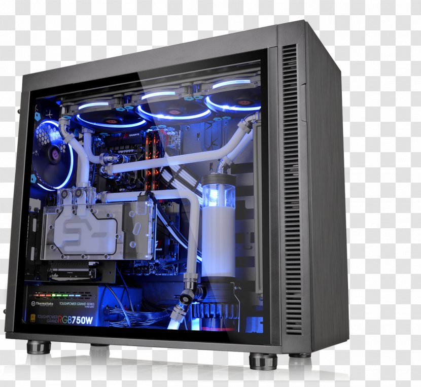 Computer Cases & Housings Suppressor F51 Window E-ATX Mid-Tower Chassis CA-1E1-00M1WN-00 Thermaltake Core V51 - Glass Transparent PNG
