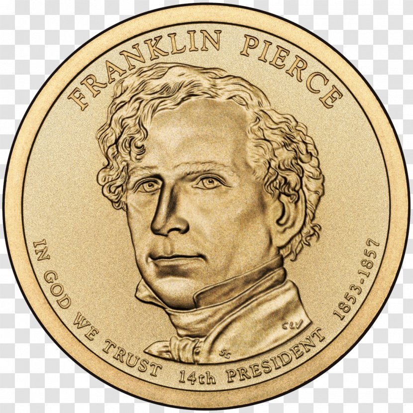 Franklin Pierce United States Presidential $1 Coin Program Dollar - Gold Transparent PNG