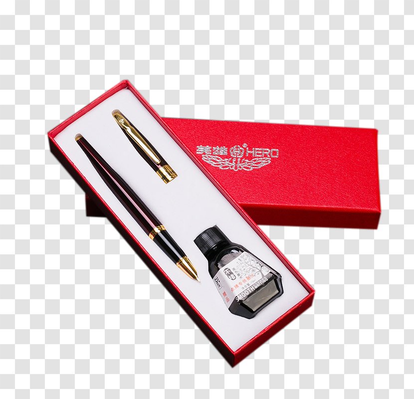 Fountain Pen Parker Company Shanghai Hero Stationery - Iridium - Red Gift Transparent PNG