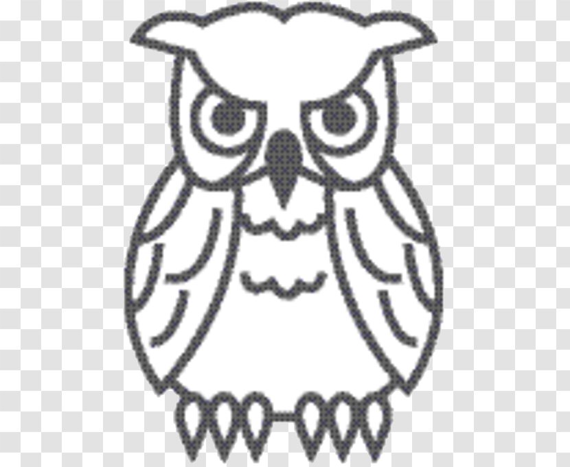 Bird Line Art - Character - Eastern Screech Owl Of Prey Transparent PNG