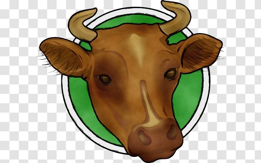Bovine Clip Art Cartoon Snout Cow-goat Family - Horn Calf Transparent PNG