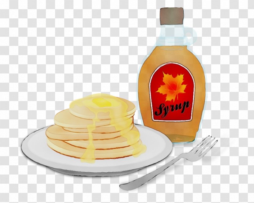 Pancake Breakfast Food Yellow Dish - Ingredient - Syrup Honey Transparent PNG