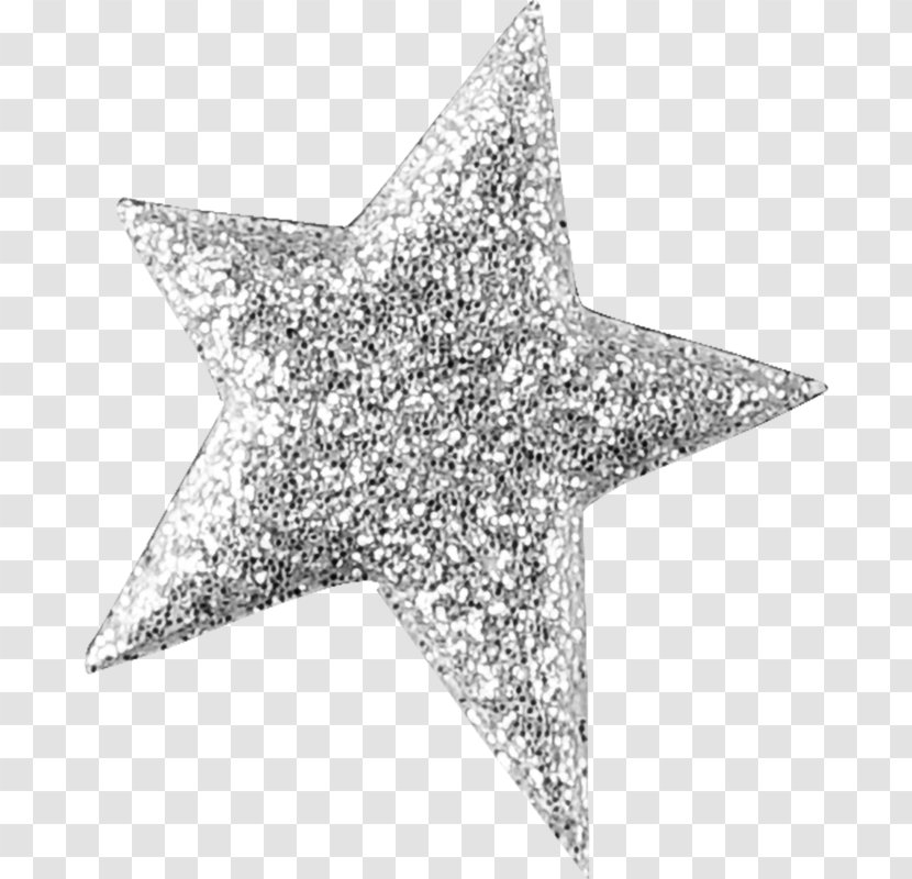Glitter Star - Symmetry - Metal Silver Transparent PNG