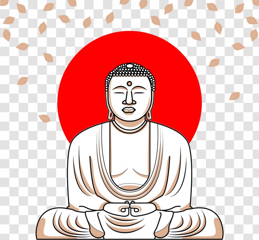 Gautama Buddha Tian Tan Golden Buddharupa - Vector Hand-painted Transparent PNG