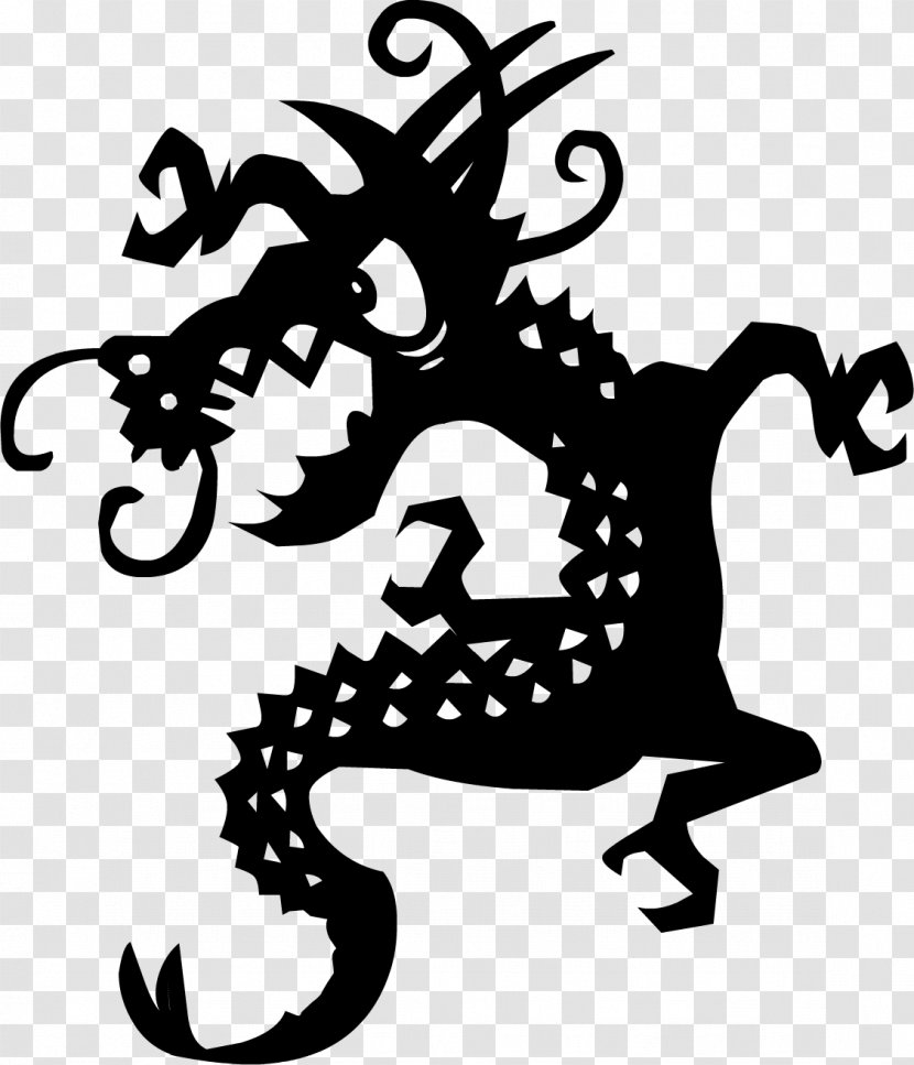 Tattoo Clip Art - Dragon - Black Images Transparent PNG