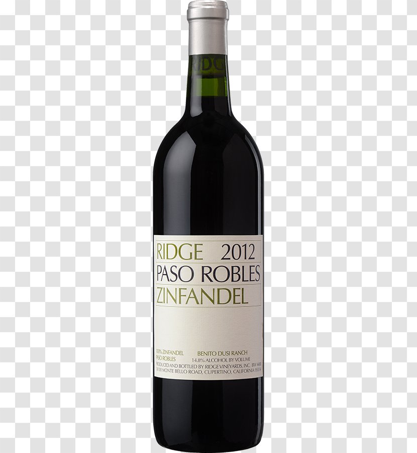 Zinfandel Wine Chianti DOCG Cabernet Sauvignon Ridge Vineyards - Red Transparent PNG