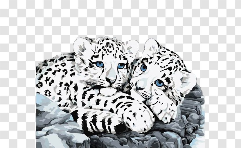 The Snow Leopard Paint By Number - Organism - Two Cute Little Leopards Transparent PNG