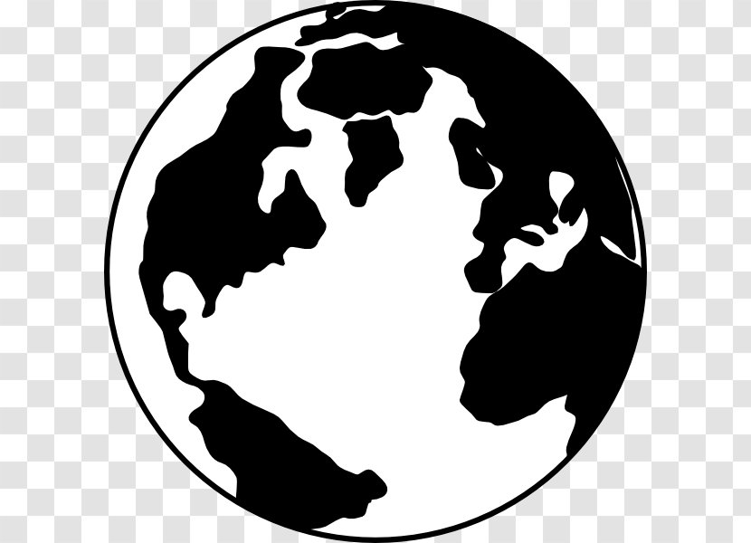 Globe World Black And White Clip Art - Map - Earth Transparent PNG
