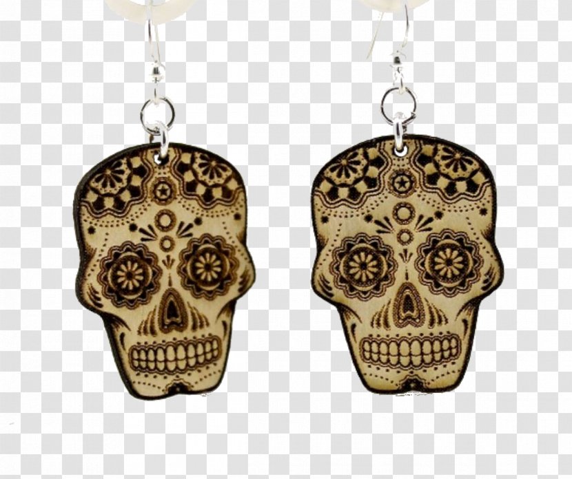 Earring Calavera Jewellery Day Of The Dead Skull - Earrings Transparent PNG