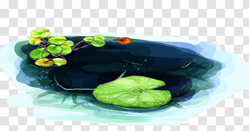 Painting Leaf Pond - Lotus - Hand-painted And Pool Transparent PNG