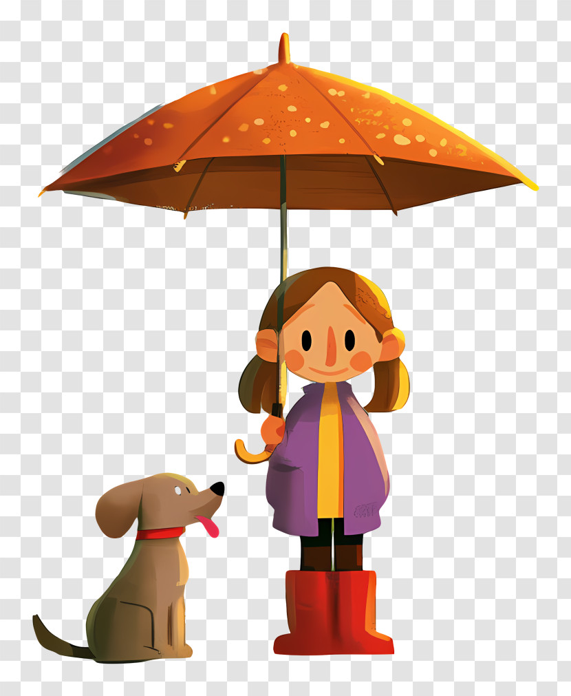 Rainy Season - Girl With Umbrella And Dog Transparent PNG