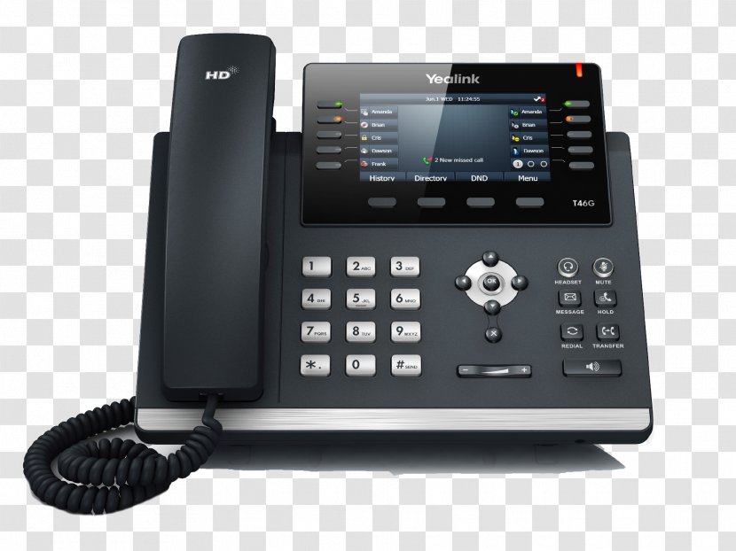 Yealink SIP-T46G VoIP Phone Telephone Session Initiation Protocol Voice Over IP - Business System - Element Transparent PNG