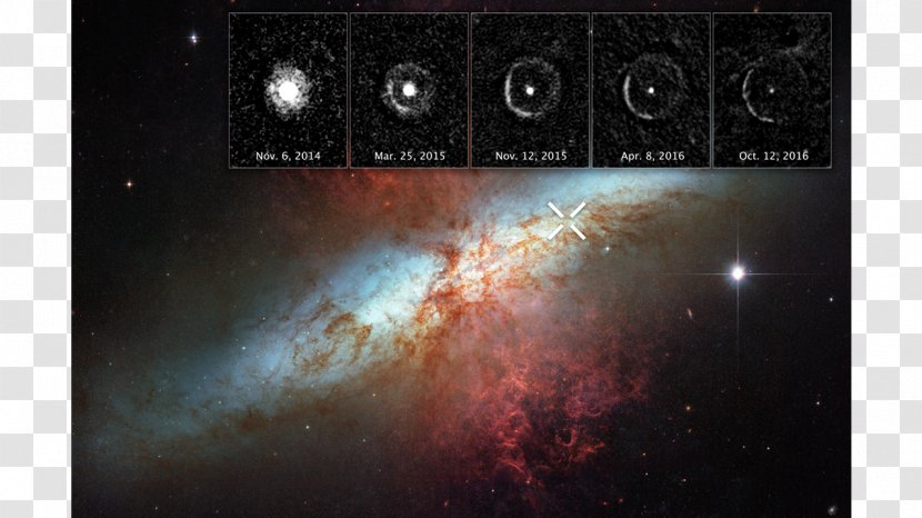 Supernova Light Echo Messier 82 Hubble Space Telescope SN 2014J - Powder Explosion Transparent PNG