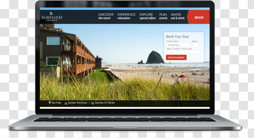 Surfsand Resort Hotel Netbook Pet - Laptop Mockup Transparent PNG