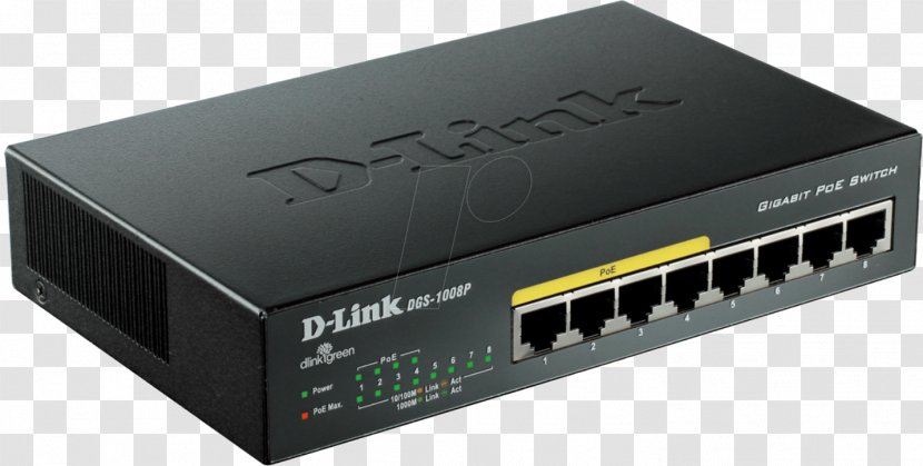 Power Over Ethernet Gigabit Network Switch Fast - Electronic Device - Ip Camera Transparent PNG