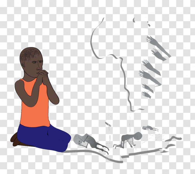 Africa Prayer Illustration - Human Behavior - Poor African Children Transparent PNG