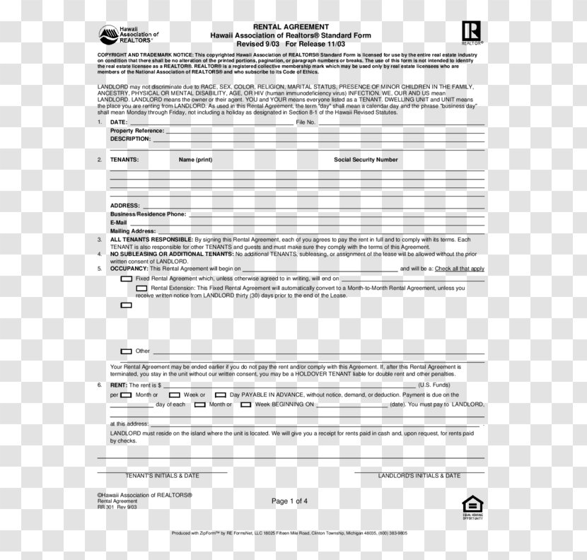 Rental Agreement Contract Renting Template Form - Text - Thirty Eight Transparent PNG