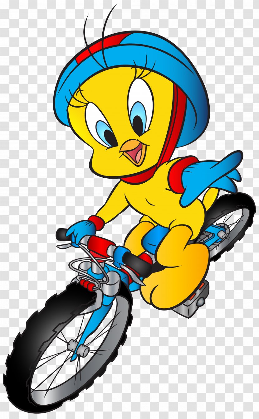 Tweety Bugs Bunny Smurfette Papa Smurf Clip Art - Vertebrate - With Bicycle Transparent Image Transparent PNG