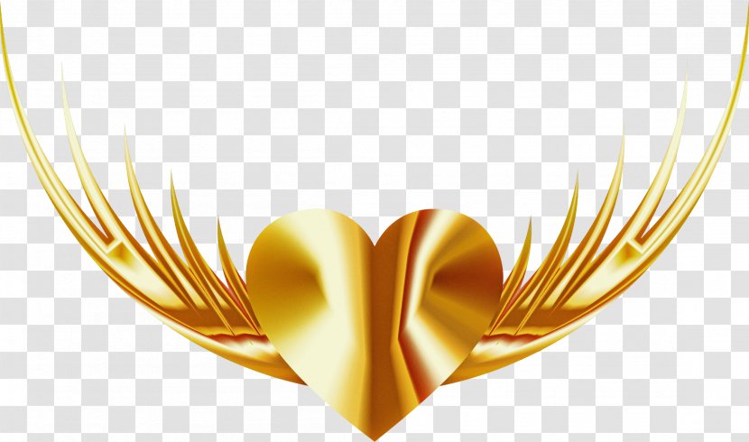 Yellow Wing Heart Transparent PNG