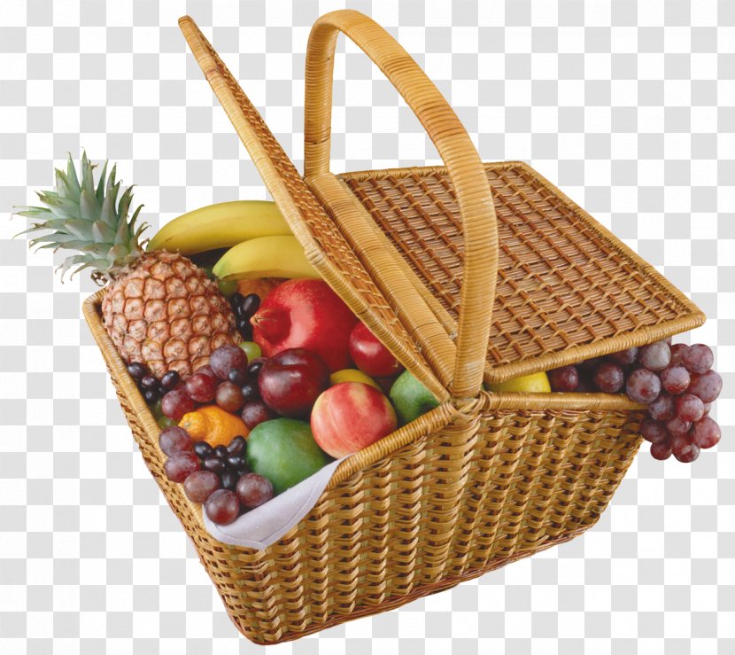 Fruit Picnic Baskets Clip Art - Basket Transparent PNG